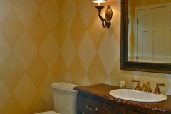 Hall Bath - Furniture Vanity & Artist Painted Walls