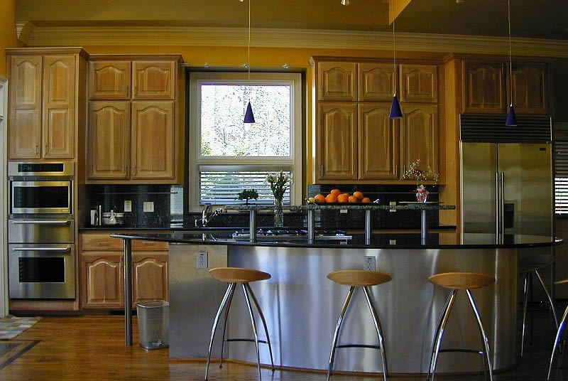 stainless steel island kitchen